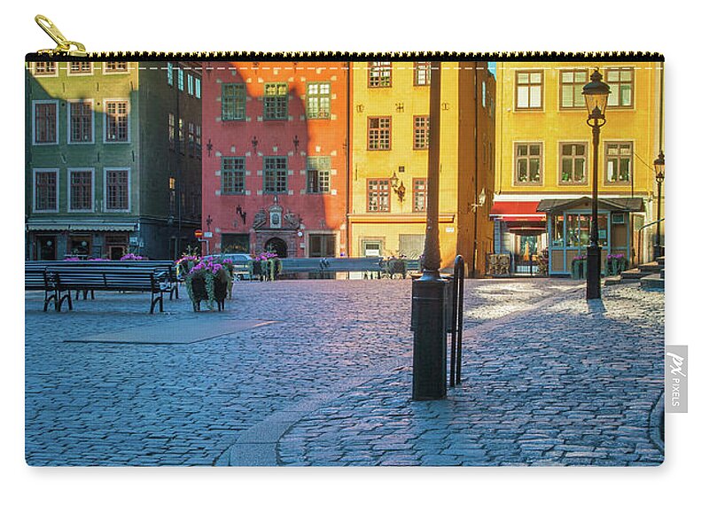 Europe Zip Pouch featuring the photograph Stockholm Stortorget Square by Inge Johnsson