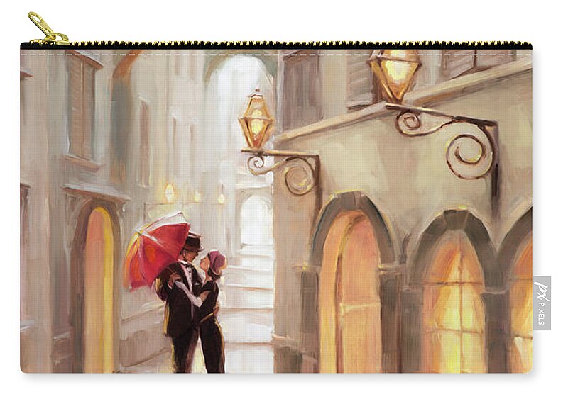 Love Carry-all Pouch featuring the painting Stolen Kiss by Steve Henderson