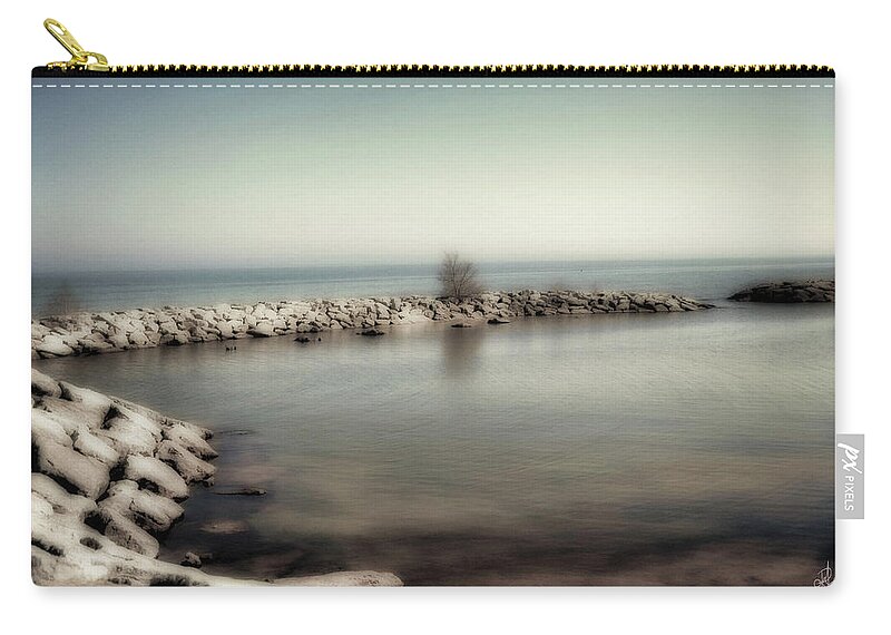 Stones Zip Pouch featuring the photograph Stone Pier by Pennie McCracken