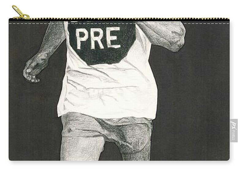 Steve Prefontaine Zip Pouch featuring the drawing Stop Pre by Chris Brown