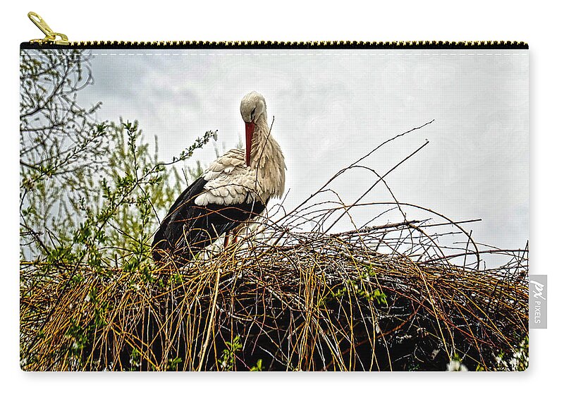 Europe Carry-all Pouch featuring the photograph Stork Nest by Richard Gehlbach