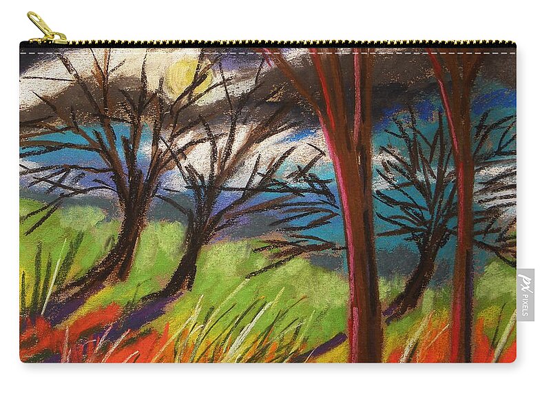 Pastes Zip Pouch featuring the painting Storm Approaching Fast by John Williams