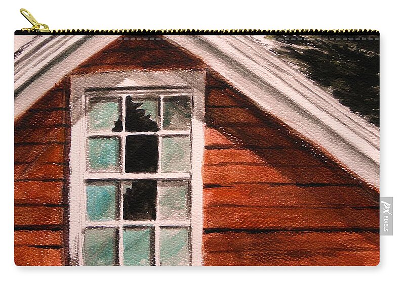 Window Zip Pouch featuring the painting Storm Damage by John Williams