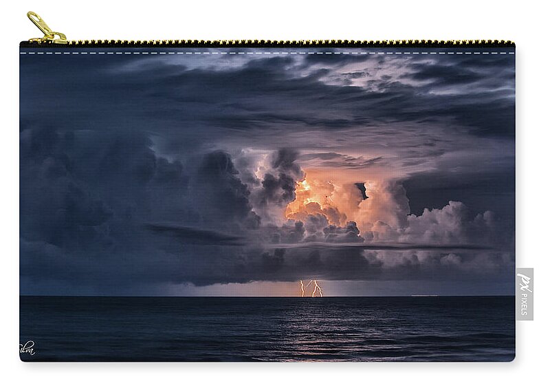 Lanscape Zip Pouch featuring the photograph Storm Over the Atlantic by Ray Silva