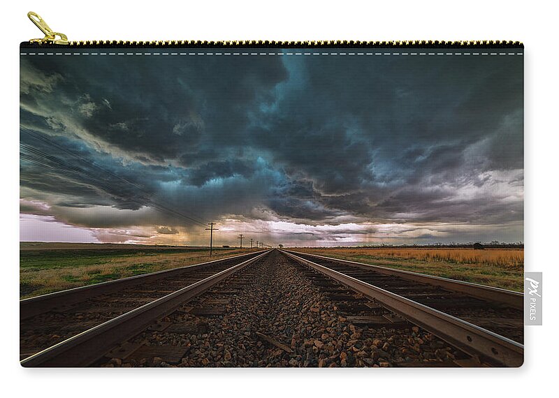 Storm Zip Pouch featuring the photograph Storm Tracks by Darren White