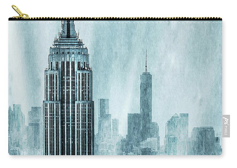Empire State Building Zip Pouch featuring the digital art Storm Troopers by Az Jackson