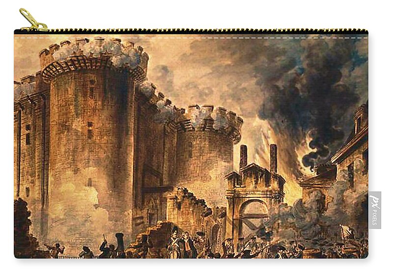 Storming Of The Bastille Carry-all Pouch featuring the painting Storming of the Bastille by Jean-Pierre Houel
