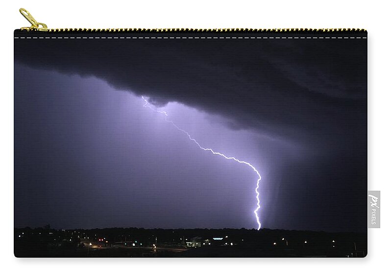 Kansas City Zip Pouch featuring the photograph Stormy Art on the Prarie by Michael Oceanofwisdom Bidwell