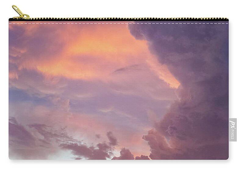 Storm Zip Pouch featuring the photograph Stormy Clouds over Texas by Ken Stanback