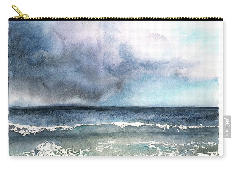 Storm Carry-all Pouch featuring the painting Stormy Day by Hilda Wagner