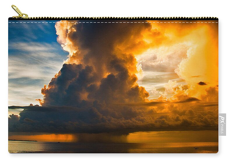 Sunset Zip Pouch featuring the photograph Stormy Florida Keys by Ginger Wakem