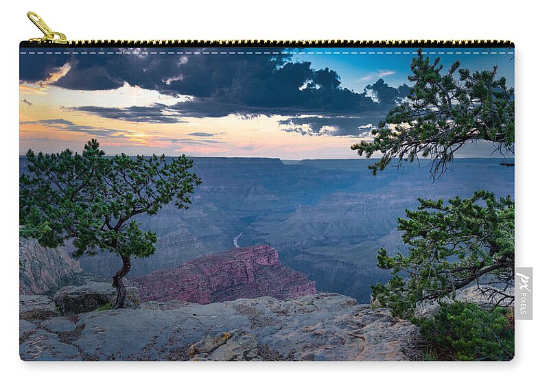 Arizona Zip Pouch featuring the photograph Stormy Sunset at Hopi Point by Mark Rogers