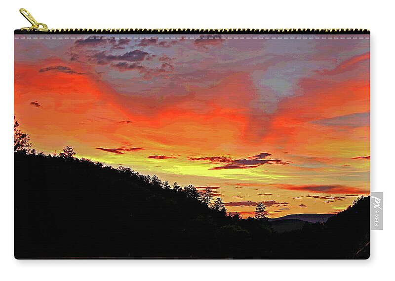 Sunset Zip Pouch featuring the photograph Stormy Sunset by Matalyn Gardner