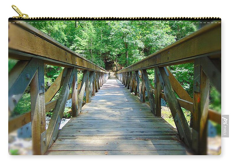 Bridge Zip Pouch featuring the photograph Straight - Narrow by Richie Parks