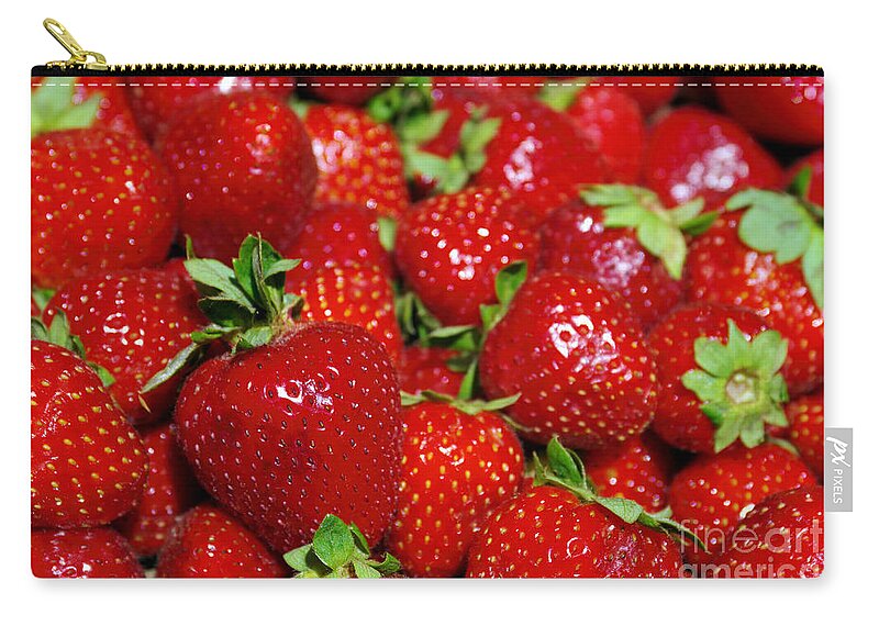 Agriculture Zip Pouch featuring the photograph Strawberries by Carlos Caetano