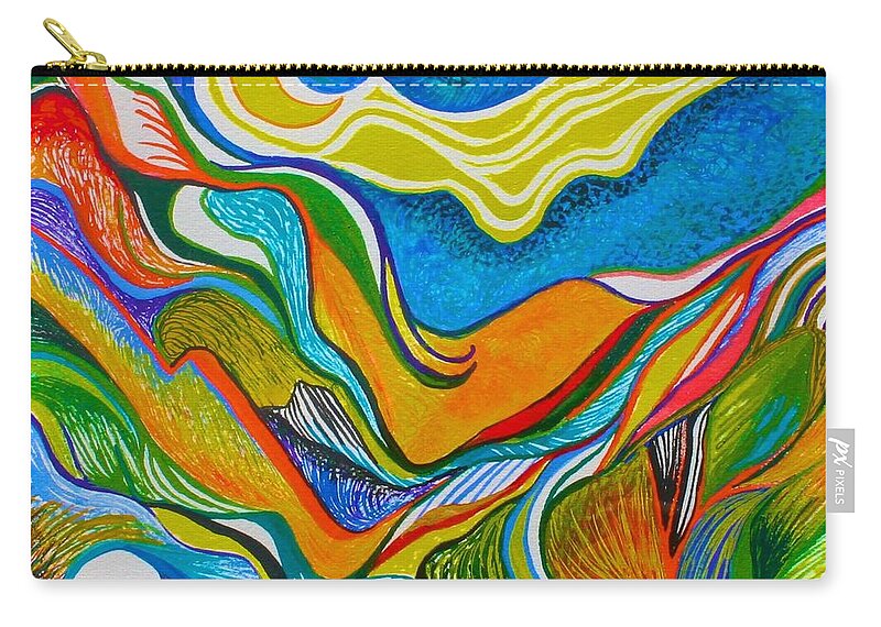  Zip Pouch featuring the painting Streaming Crescent by Polly Castor