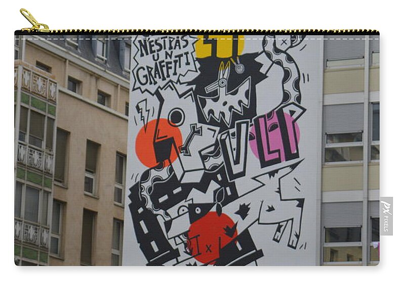 Paris Zip Pouch featuring the photograph Street Art Paris by Andy Thompson
