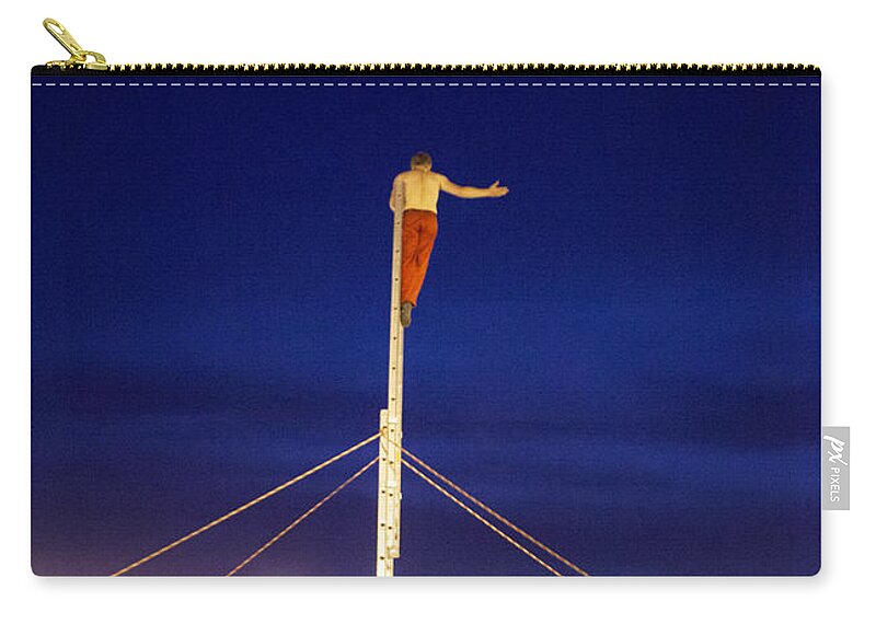 Charles Harden Zip Pouch featuring the photograph Street Performer Key west by Charles Harden