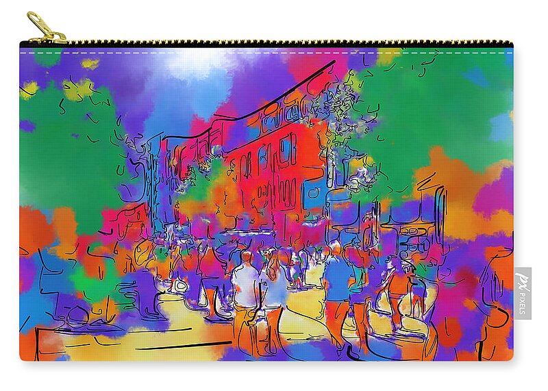 Seattle Zip Pouch featuring the digital art Street Scene In Soft Abstract by Kirt Tisdale