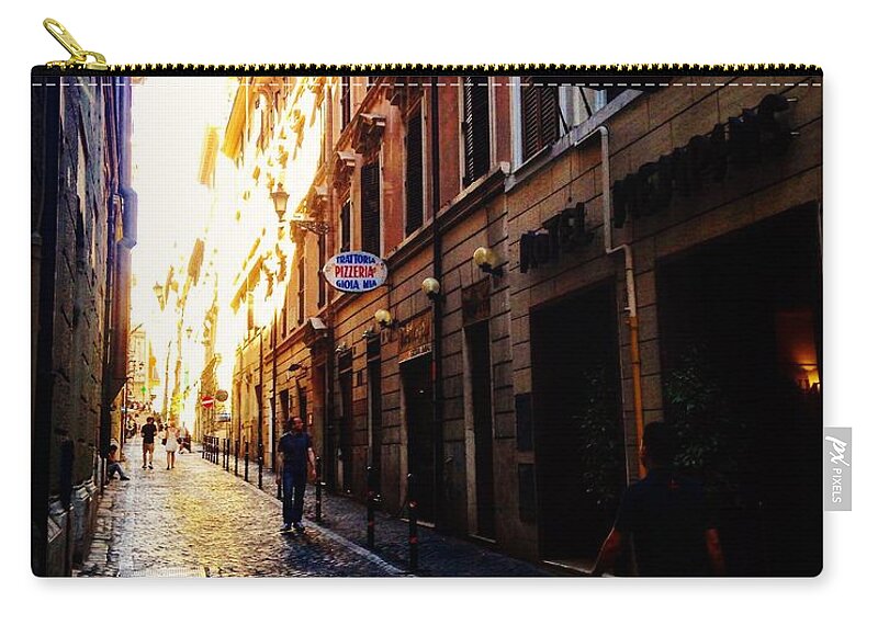 Rome Zip Pouch featuring the photograph Streets of Rome 2 by Angela Rath