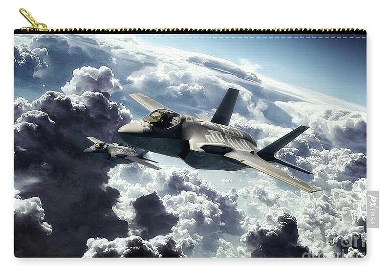 F-35 Lightning Zip Pouch featuring the digital art Strike Fighters by Airpower Art