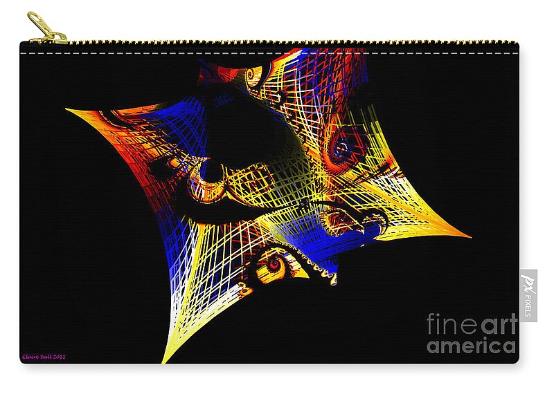 String Zip Pouch featuring the digital art String Theory by Claire Bull