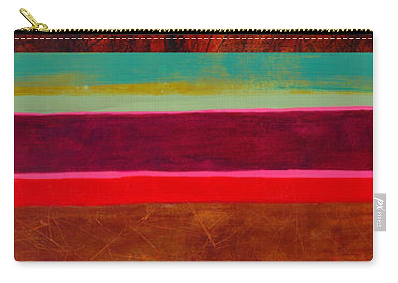 Abstract Art Zip Pouch featuring the painting Stripe Assemblage 1 by Jane Davies