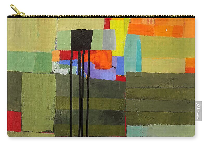 Abstract Art Carry-all Pouch featuring the painting Stripes and Dips 1 by Jane Davies