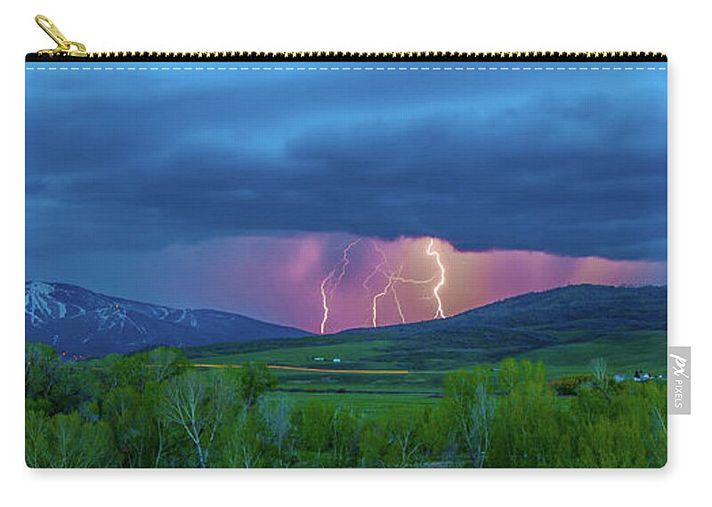 Steamboat Springs Zip Pouch featuring the photograph Storm Peak #1 by Kevin Dietrich
