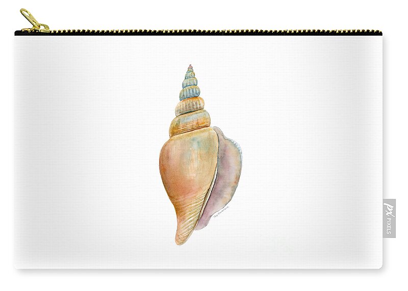 Conch Shell Painting Zip Pouch featuring the painting Strombus Vittatus Shell by Amy Kirkpatrick