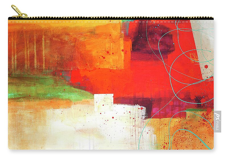 Abstract Art Zip Pouch featuring the painting Caught in the Headlights by Jane Davies
