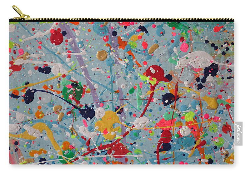 Abstract Zip Pouch featuring the painting Studio Wall - Detail by Michael A Klein