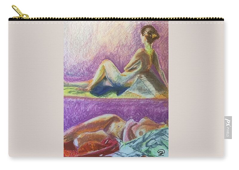  Zip Pouch featuring the pastel Study 1 by Therese Legere