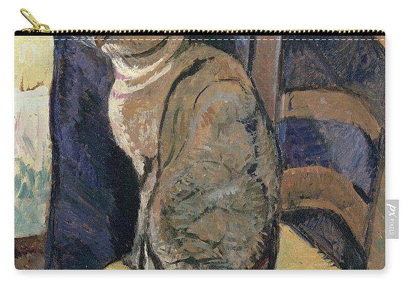 Study Zip Pouch featuring the painting Study of A Cat by Suzanne Valadon