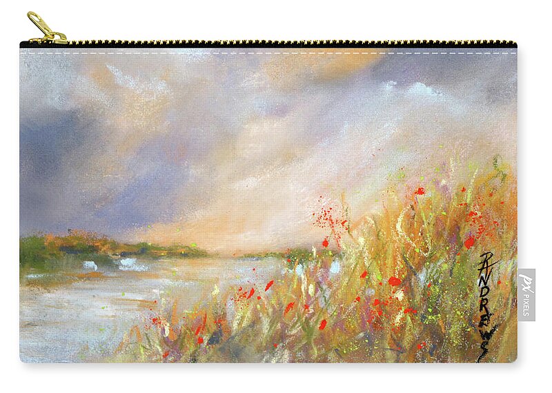 Skyscape Zip Pouch featuring the painting Subdued Light by Rae Andrews