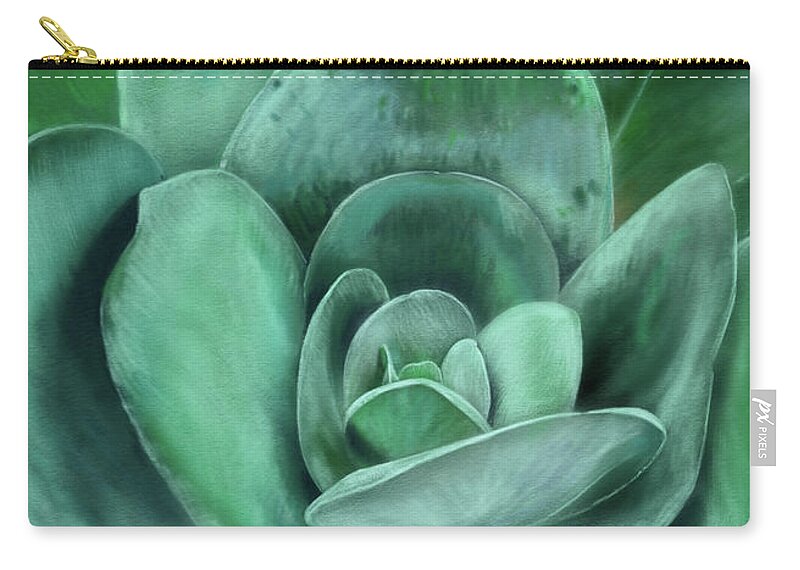 Digital Drawing Zip Pouch featuring the drawing Succulent by Lisa Tennant