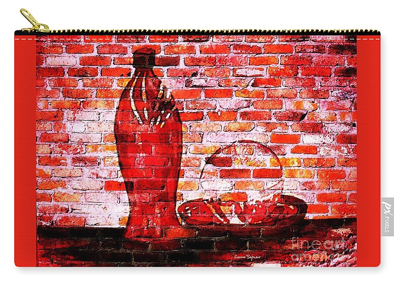 Wall Zip Pouch featuring the mixed media Such Is Life On The Wall by Leanne Seymour