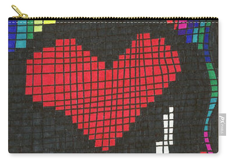 Heart Zip Pouch featuring the drawing Suffering by Lara Morrison