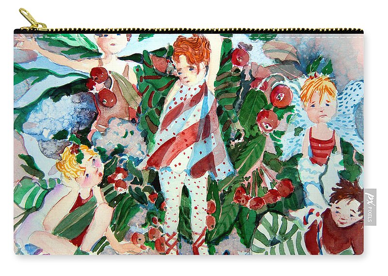 Sugar Plum Fairies Zip Pouch featuring the painting Sugar Plum Fairies by Mindy Newman