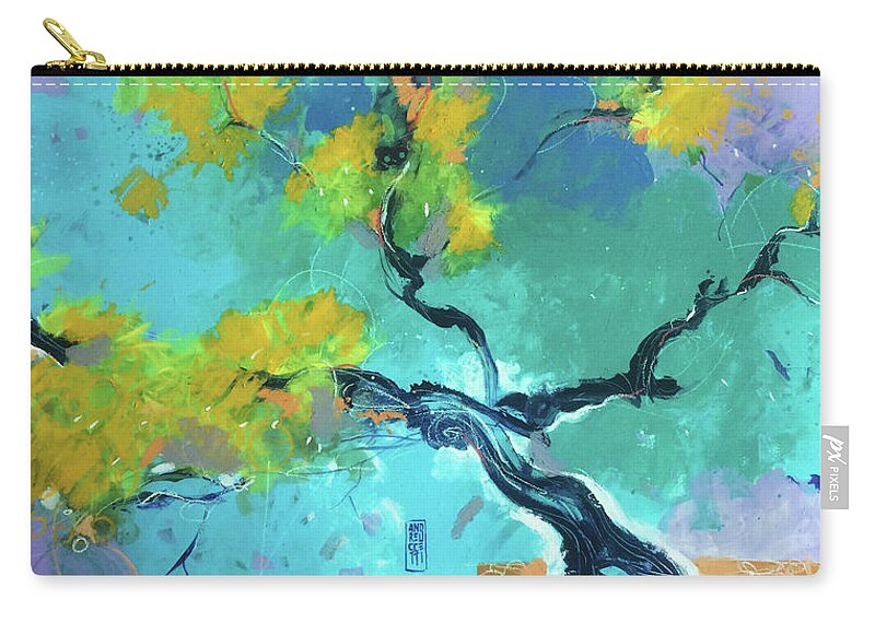 Trees Zip Pouch featuring the painting Suggestioni orientali by Alessandro Andreuccetti