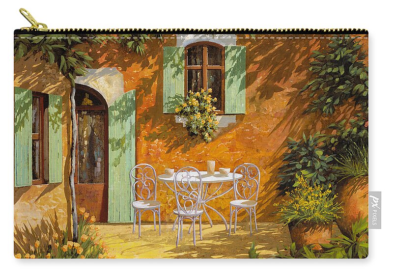 Quiete Zip Pouch featuring the painting Sul Patio by Guido Borelli