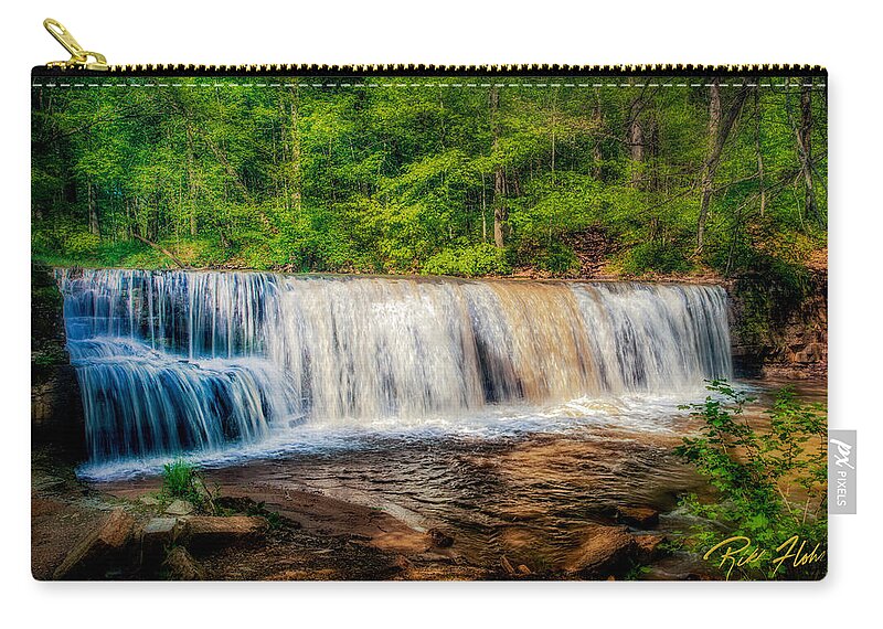 Flowing Zip Pouch featuring the photograph Summer at Hidden Falls by Rikk Flohr