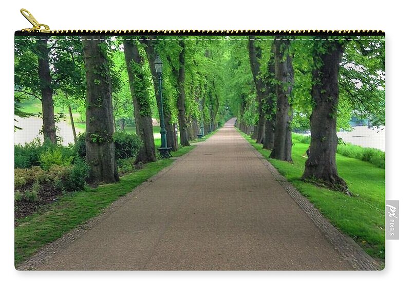 Lime Trees Zip Pouch featuring the photograph Summer At The Avenue of Limes 2 by Joan-Violet Stretch