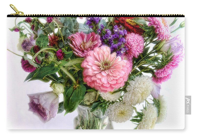 Flowers Zip Pouch featuring the photograph Summer Bouquet by Louise Kumpf