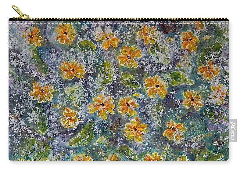 Acrylic Zip Pouch featuring the painting Spring Bouquet by Theresa Marie Johnson