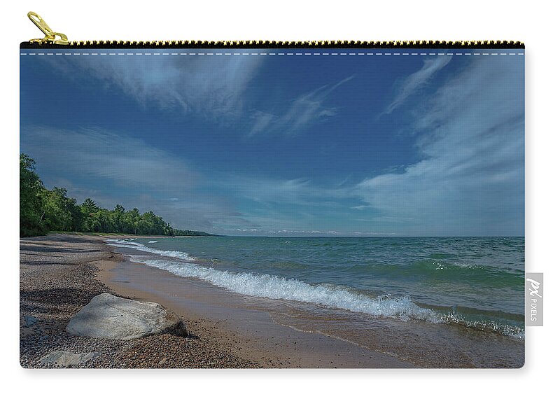 Lake Superior Zip Pouch featuring the photograph Summer Breeze by Gary McCormick