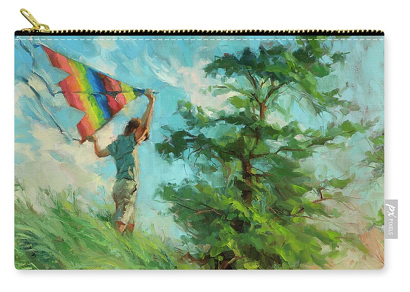Boy Zip Pouch featuring the painting Summer Breeze by Steve Henderson