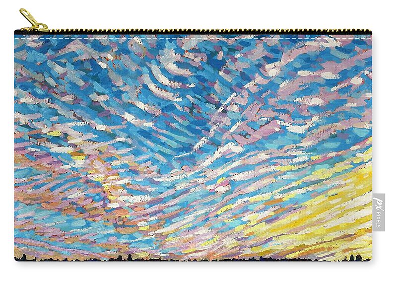2065 Zip Pouch featuring the painting Summer Cirrus by Phil Chadwick