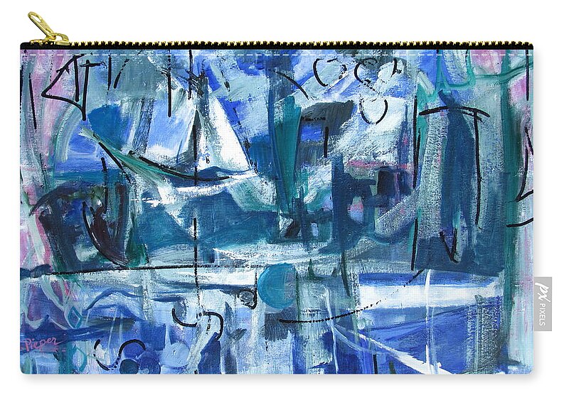 Cool Summer Colors Zip Pouch featuring the painting Summer Coming Down Final Version by Betty Pieper