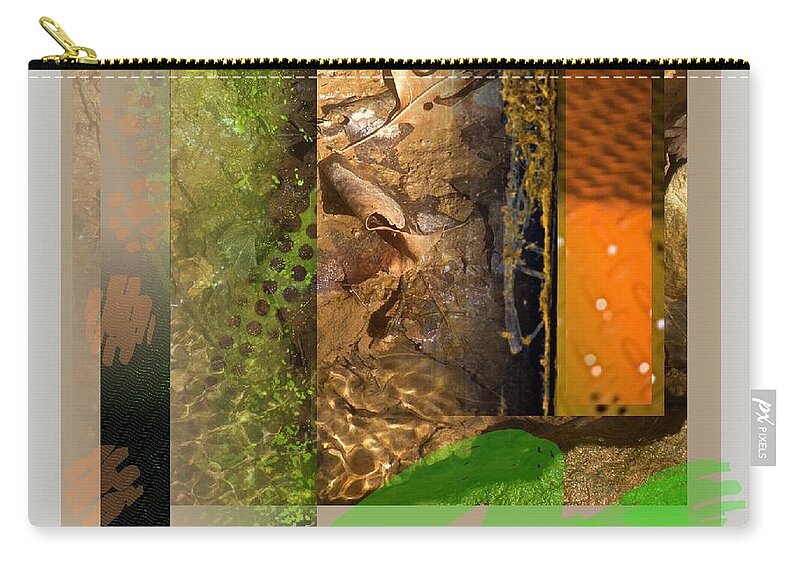 Prints Zip Pouch featuring the mixed media Summer Creek by Janis Kirstein